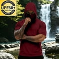 thumbnail image 2 of WAENQINLA Big and Tall Hooded Sun Shirts for Men Quick Dry Short Sleeve UV Protection Top for Fishing & Outdoor Activities S-3XL, 2 of 8