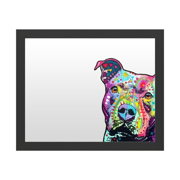 Dry Erase Marker Board with Printed Artwork - Dean Russo 'Thoughtful Pitbull' White Board - Ready to Hang