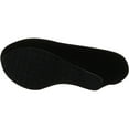 thumbnail image 4 of Black Faux Suede Round Toe Ankle Strap Cover Platform Wedge Shoes, 4 of 4
