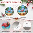 thumbnail image 6 of Welcome Sign for Front Door, Christmas Flamingo Round Metal Wall Art Wreaths, Winter Coastal Beach Coconut Tree Outdoor Indoor Wall Hanging Sign for Porch Decor Housewarming Gifts 7.9 Inch, 6 of 8