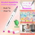 thumbnail image 3 of Juego de rotuladores Caliart, 18 colores, brocha y cincel, doble punta, alcohol, 3 of 7