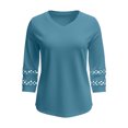 thumbnail image 6 of COMVALUE 3/4 Length Sleeve Womens Tops Dressy Casual Blouses for Women 2026 Trendy V Neck T Shirts Summer Clothes Light Blue for Size M, 6 of 8