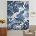 thumbnail image 3 of Vintage Navy Blue Sheer Curtains 72 Inches Long, Marble Abstract Art Light Filering Curtains, Breathable Simi Curtain Privacy Drapes for Living Room Bedroom Lightweight Window Treatment, 3 of 9