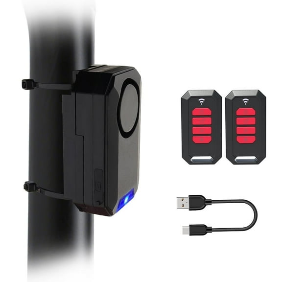 Wiher Bike Alarms, Loud 135dB Alarms for Ebikes, Wireless Bike Alarm with Remote, Anti-Theft Bicycle Motorcycle Alarm Wireless Security Sensor Alarms
