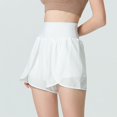 thumbnail image 2 of Gibobby Leggings cortos de yoga para mujer Pantalones cortos para mujer con bolsillos Cintura alta Pantalones cortos de entrenamiento para correr Gimn(Blanco,G), 2 of 5