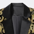 thumbnail image 3 of qelini Plaid Blazer Jacket for Men Big and Tall V Neck Long Sleeve Suit Jacket Solid Color Suit Coat for Banquet Wedding Party Outerwear, 3 of 8