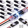 thumbnail image 1 of Conectores de cable, 50 unidades, enchufe de doble cable con hebilla de bloqueo, 1 of 8