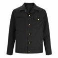 thumbnail image 4 of IYTR Men's Vintage Cargo Jacket Lightweight Trucker Jackets Long Sleeve Lapel Button up Fashion Casual Work Coats (Black,L), 4 of 6