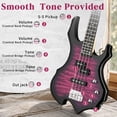 thumbnail image 4 of Ktaxon 44in Electric Bass Guitar with 20W Amp, 4 String Flame Style Bass Guitar Starter Kit, Pink, 4 of 6