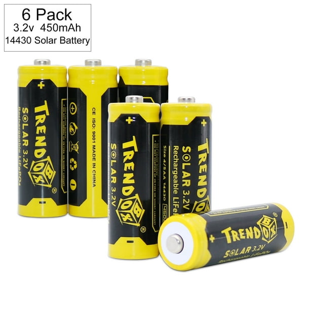 Trendbox 14430 3.2V 450mAh Battery LiFePo4 Rechargeable Solar Batteries for Outdoor Garden Light