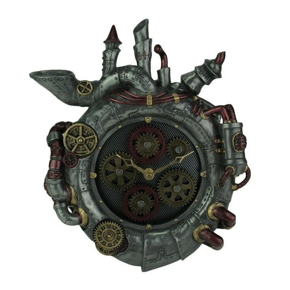 Veronese Design Magnum Opus Steampunk Style Wall Clock with Moving Gears