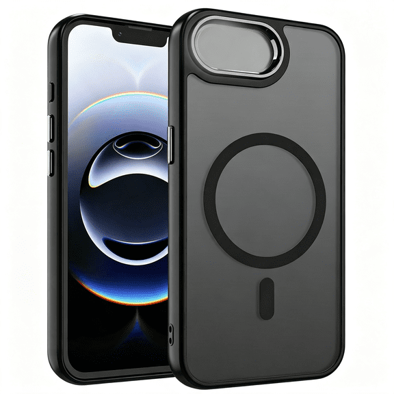 XIBUFE Magnetic Matte Case for Iphone 16E,Black|Compatible with Magsafe,Military Grade Drop Protection,Slim Translucent Anti-Fingerprints Shockproof Protective Phone Case