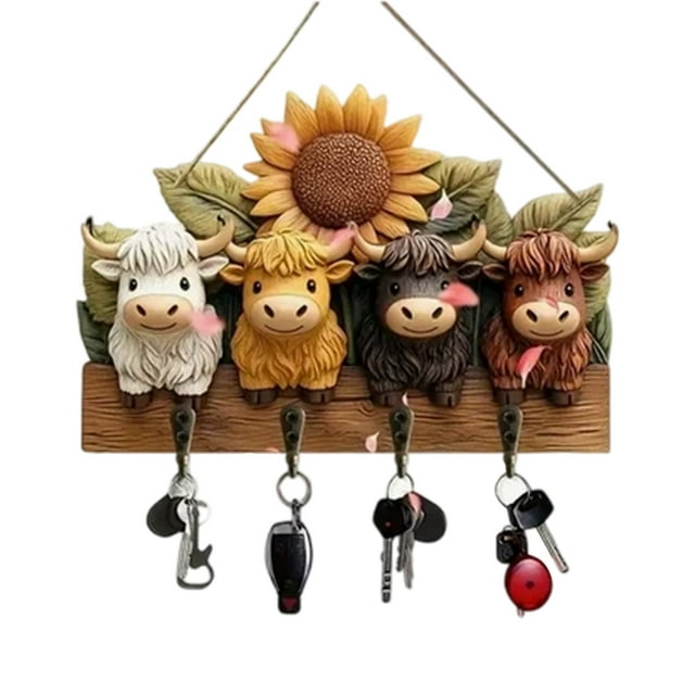 zhangmingg Modern Wall Mounted Key Holder with Hooks Decorative Entryway Organizer Stylish Home Rack