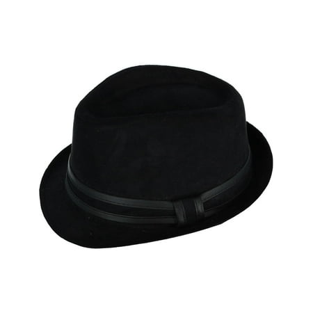 - Size Large Men's Suede Fedora Hat with Leather Trim