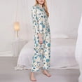 thumbnail image 3 of Pofeuu Rose Flowers Print Womens Pajamas Set Long Sleeve Sleepwear Button Down Nightwear Soft Pj Lounge Sets Button Down Pajamas Women-Medium, 3 of 7