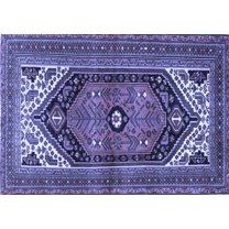 Ahgly Company Indoor Rectangle Persian Blue Traditional Area Rugs, 5' x 7'