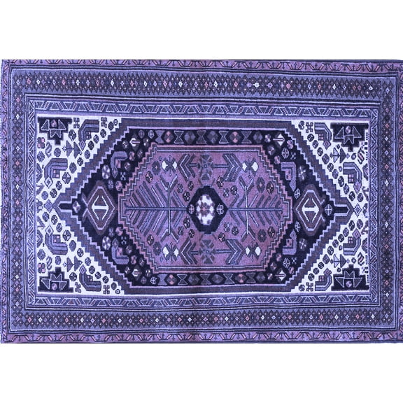 Ahgly Company Indoor Rectangle Persian Blue Traditional Area Rugs, 5' x 7'