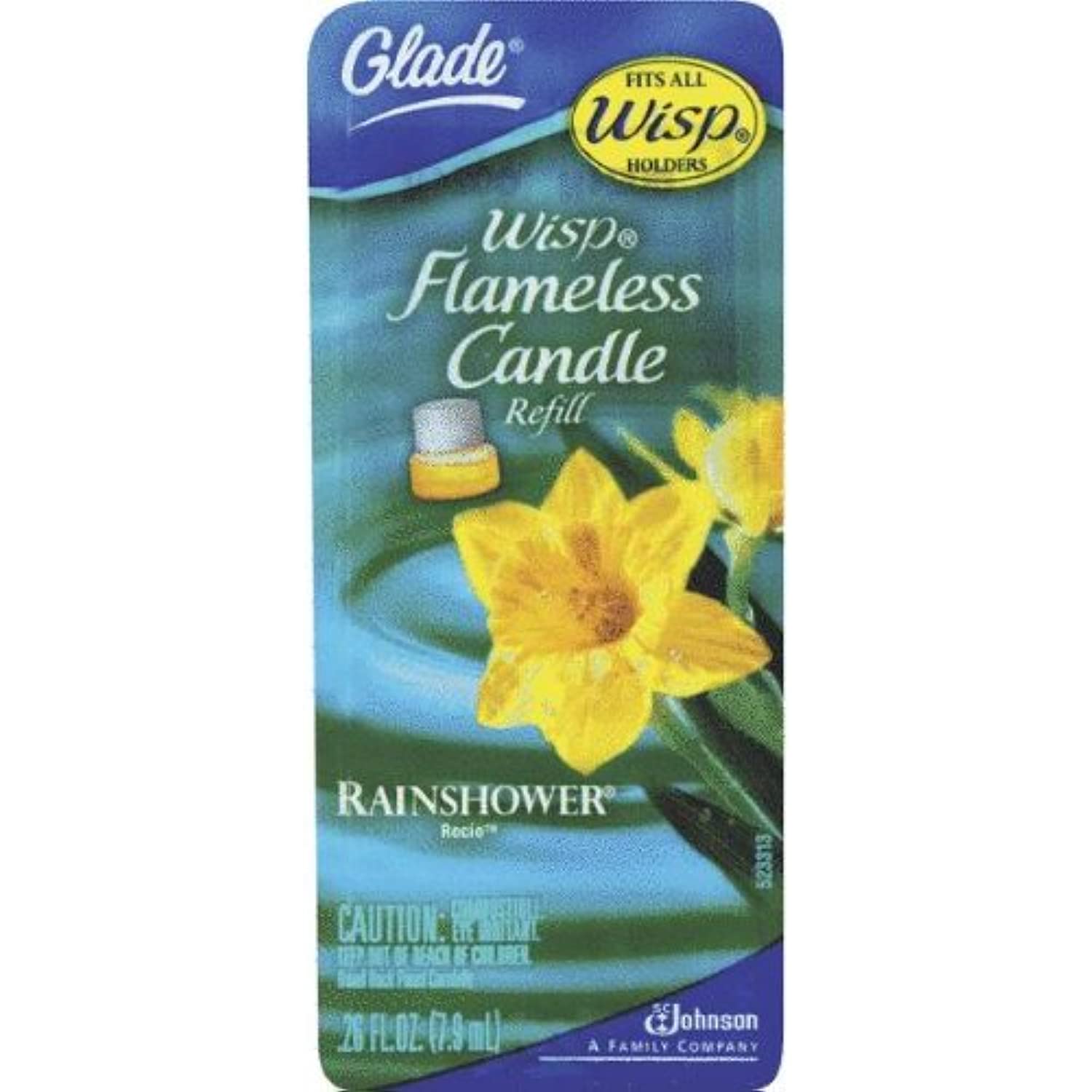 Glade Wisp Flameless Candle Refill, Rainshower (Pack Of 6)