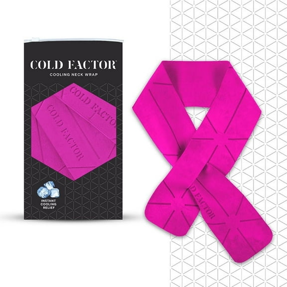 Cold Factor Instant Cooling PVA Neck Wrap, Pink, 29.5" x 3"– Long-Lasting, Reusable, UPF 50+ Sun Protection for Sports & Outdoor Activities