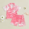 thumbnail image 2 of Kogui Little Girls Pajamas Pajama Set Short Sleeve Shirt & Shorts, Toddler Pajamas, Girl & Boys Pajamas for Kids 2T 3T (Red,2-3 Years), 2 of 4