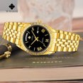 thumbnail image 5 of Men Watch Classic Analog Quartz Date Stainless Steel Milanese Mesh Band Ultra-Thin Rectangle Dial Luminous, 5 of 7