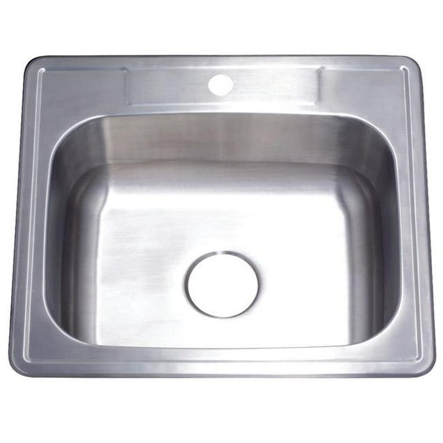 Évier de Cuisine Moderne 25 x 22 x 9 Po. Auto-Arrosant - 1 Trou - Brossé
