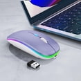thumbnail image 3 of Mouse inalámbrico Bluetooth WREANU de doble modo, LED, recargable, 3 of 7