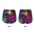 thumbnail image 3 of Balery Bright Universe Pantalones cortos deportivos para mujer con forro y dos bolsillos, elásticos, para entrenamiento, gimnasio, yoga-XX-Large, 3 of 7