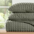 thumbnail image 6 of Noble Linens 3 Piece Seersucker Textured All Season Down-Alternative Comforter Set, Willow, Twin/TwinXL, 6 of 15