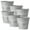 6pcs,6.5"Gray, variant on 3Pcs Galvanized Oval Planters 9" Galvanized Metal Buckets Farmhouse Outdoor Metal Pail Yellow