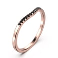 thumbnail image 2 of 0.15ct Petite Curved Black Diamond Moissanite 10K Rose GoldWedding Band, 2 of 4