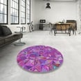 thumbnail image 4 of Ahgly Company Machine Washable Indoor Rectangle Transitional Dark Violet Purple Area Rugs, 2' x 4', 4 of 7