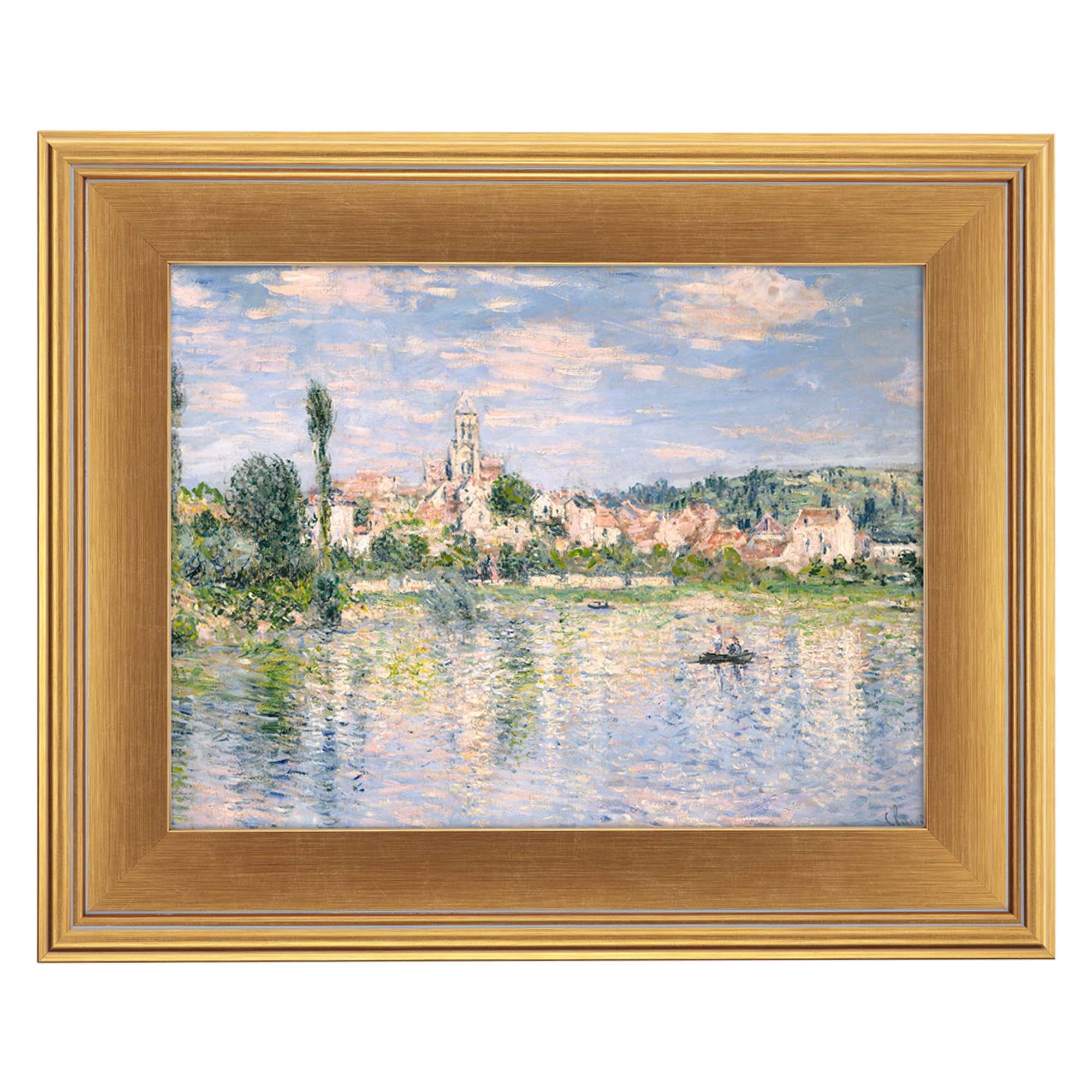 Cardinali Plein Aire Gold 18x24" Open Back Frames for Canvas Art - Box of 4, 3" Wide Moulding w/ Raised Edge - No Glass or Backing - 1/2" Rabbet Depth- Timeless Picture Frame for Canvas - Made in USA