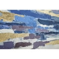 thumbnail image 6 of DecMode Blue Canvas Abstract Long Horizontal Living Room Framed Wall Art with Gold Foil Accents, 71" x 2" x 32", 6 of 15