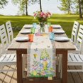 thumbnail image 4 of Table Runners 70 Inches Long Dress Scarves, Easter Farmhouse Coffee/Dining/Kitchen Table Decor, Holiday Table Runner, Rustic Gnomes Duck Floral Colorful Eggs Wooden Grain 13x70 Inch, 4 of 9