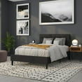 thumbnail image 6 of Button Tufted Upholstered Full Size Headboard in Black Vinyl, 6 of 9