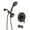 398#Matte Black, variant on DUOSONG Shower Head With Handheld Shower System With 8" Rain Shower Head (Rough-In Valve Included) Brushed Nickel Stainless Steel Bath & Faucets Freestanding Tub Faucets