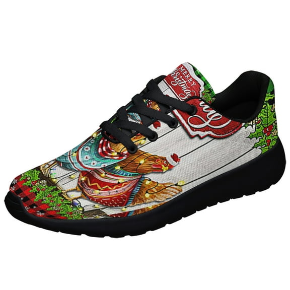 ChriStas Hen Chickens Merry ChriStas Shoes Sneakers Black Size 3.5