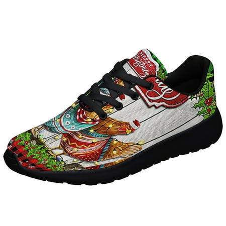 

ChriStas Hen Chickens Merry ChriStas Shoes Sneakers Black Size 8