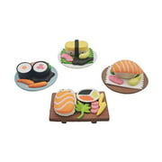 4 Pcs Sushi Miniature Figurines Resin Mini Food Props Decoration for Home Decor