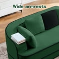 thumbnail image 5 of 106" Teddy Fabric No Assembly 32D High Density sponge Boneless Sofa,Contrast color design,Fluffy Comfy Couch with L-Shaped Chaise,for Living Room,Green, 5 of 15