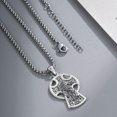 thumbnail image 3 of TANGPOET 925 Sterling Silver St. Francis Celtic Cross Necklace for Men, 3 of 5