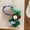Dark brown bear, white heart, dark green knitted sweater, pendant, variant on New Korean ins style green bow and brown plush bear pendant, cute lanyard keychain bag accessory