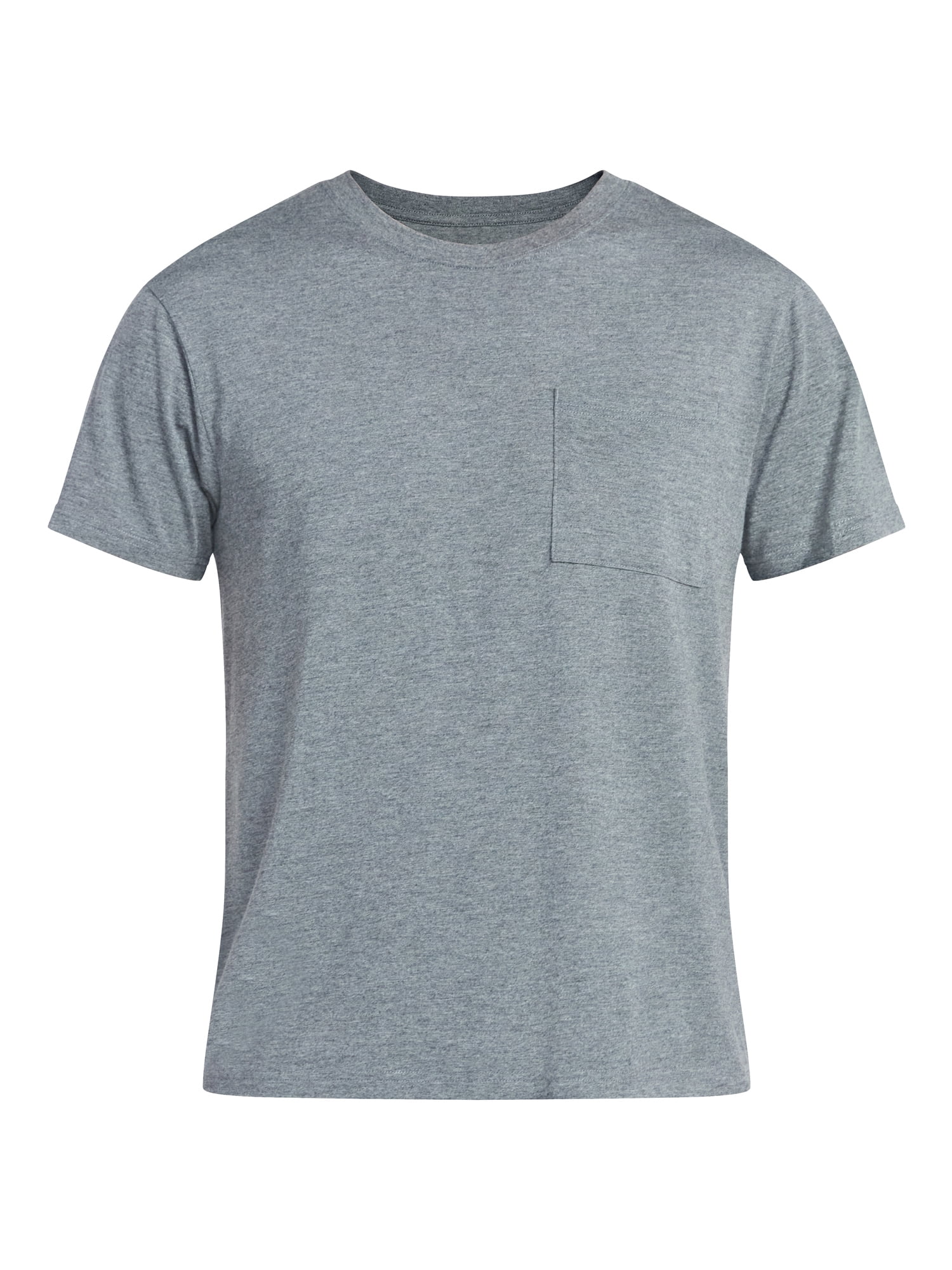 Athletic Works Men's and Big Men's Tri Blend Pocket Tee, Sizes XS-4XL