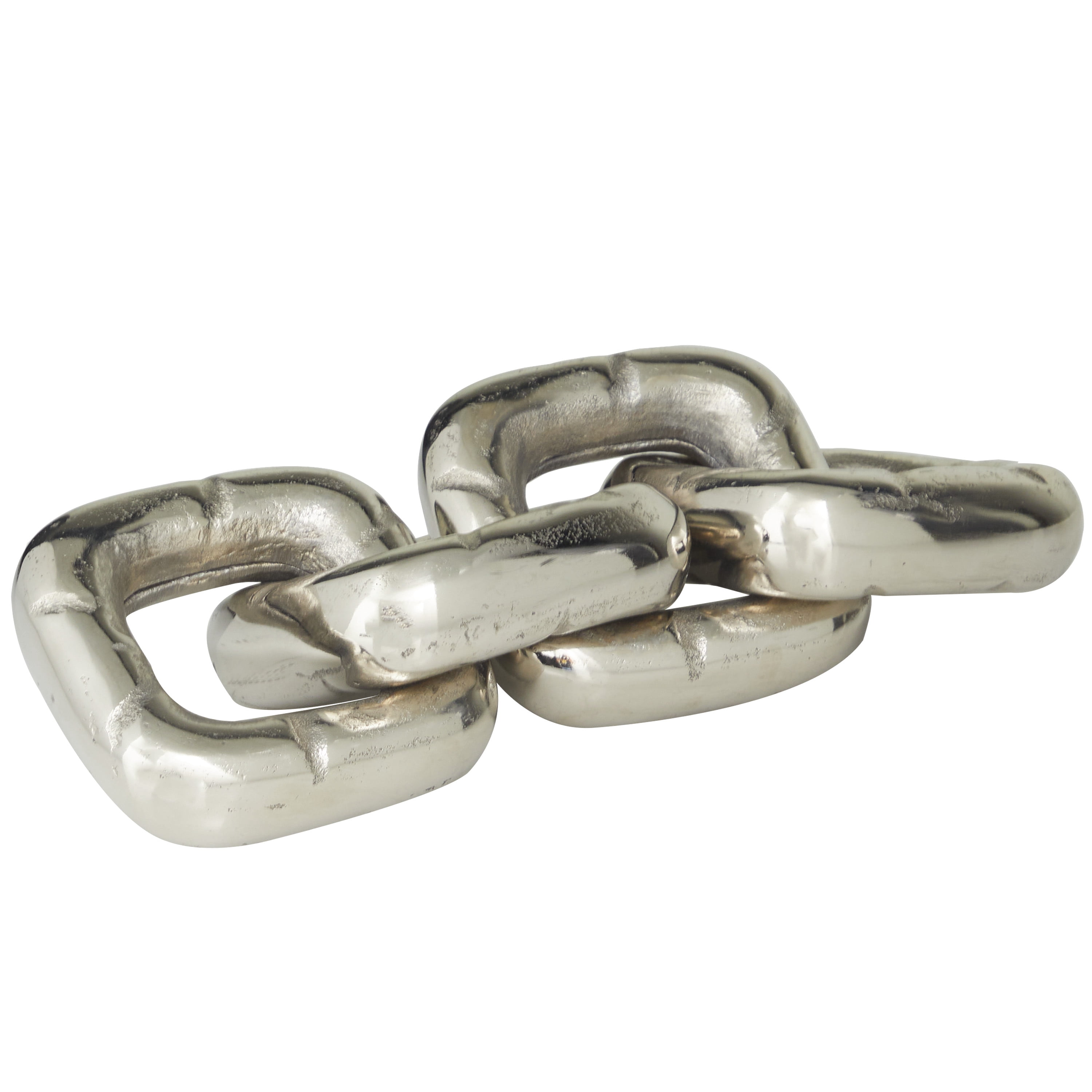 14" x 3" Silver Aluminum Chain Sculpture, by DecMode