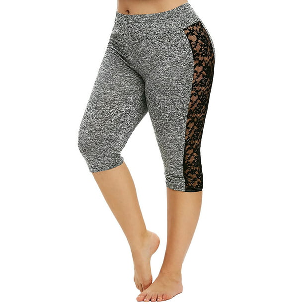 Newonne - Newonne Women's Plus Size See Through Lace Stitching Leggings - Walmart.com -