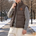 thumbnail image 5 of Boys Quilted Vest Outwear Warm Fashion Casual Full Zip Winter Sleeveless Jacket Brown 8, 5 of 7