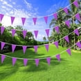 thumbnail image 5 of Banderines de banderines morados consumados, banderines triangulares colgantes con cuerda para decoraciones de fiesta de cumpleaños para niños de gran inauguración, 100 pies, 5 of 5