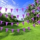thumbnail image 5 of Banderines de banderines morados consumados, banderines triangulares colgantes con cuerda para decoraciones de fiesta de cumpleaños para niños de gran inauguración, 100 pies, 5 of 5