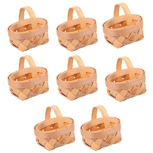8 Piezas Mini Cestas Tejidas con Asas para Favores de Fiesta DecoracióN Accesorios de FotografíA